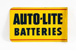 Auto-Lite Batteries Tin Flange Sign