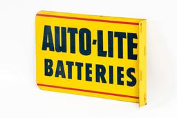 Auto-Lite Batteries Tin Flange Sign
