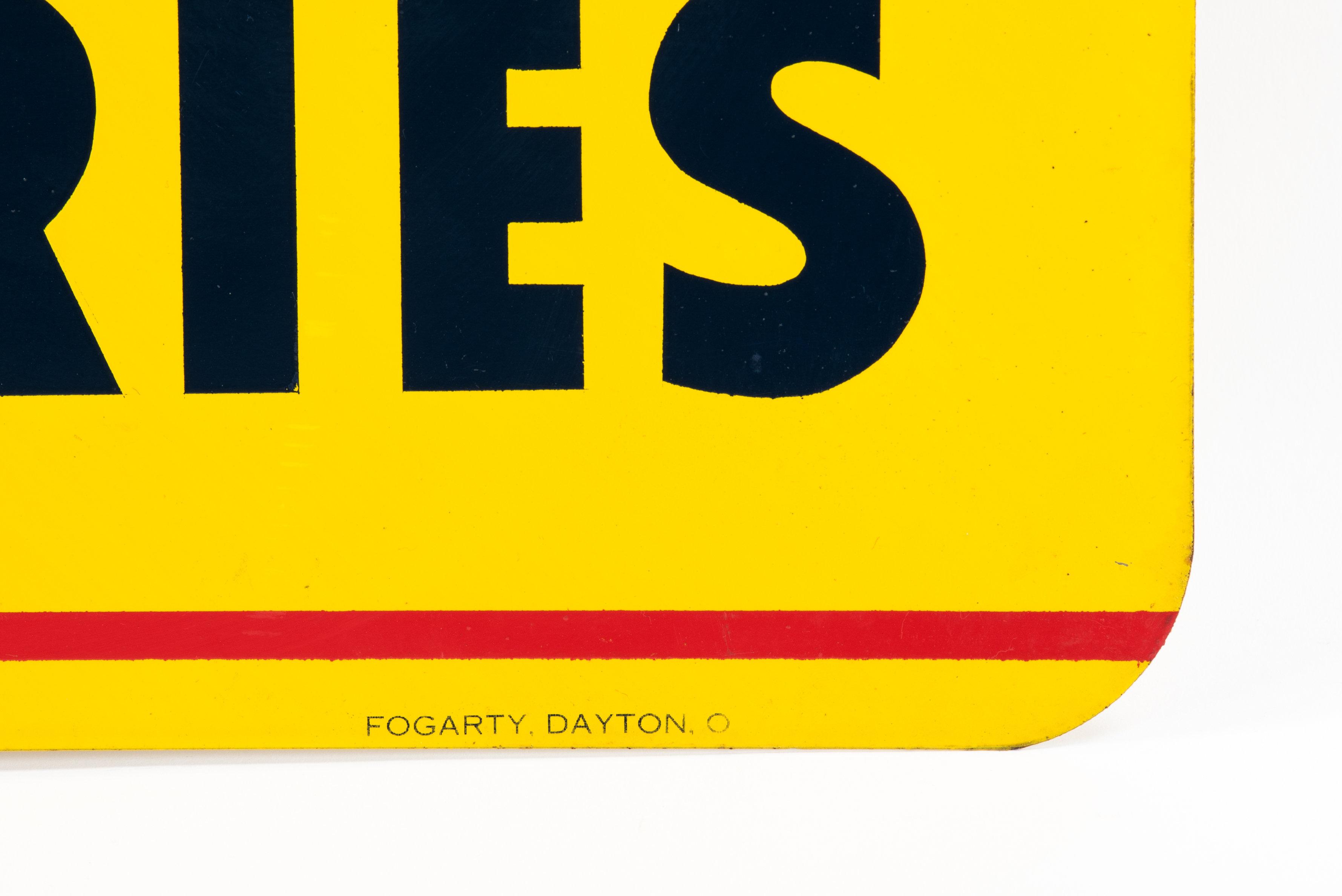 Auto-Lite Batteries Tin Flange Sign