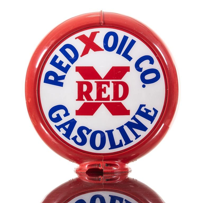 Red X Gasoline 13.5" Gas Pump Globe