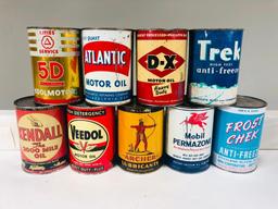 Lot Of 9 Various Quart Oil Cans