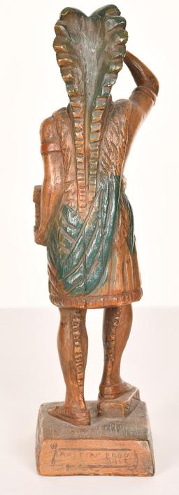 Small Plaster Cigar Store Indian Statue
