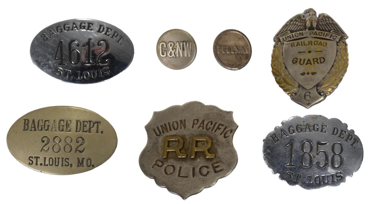 2-Union Pacific Railroad Badges and others