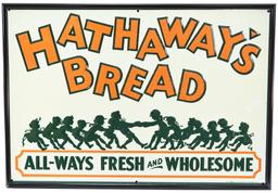 Hathaway's Bread w/Child Playing Tug-a-War Metal Sign