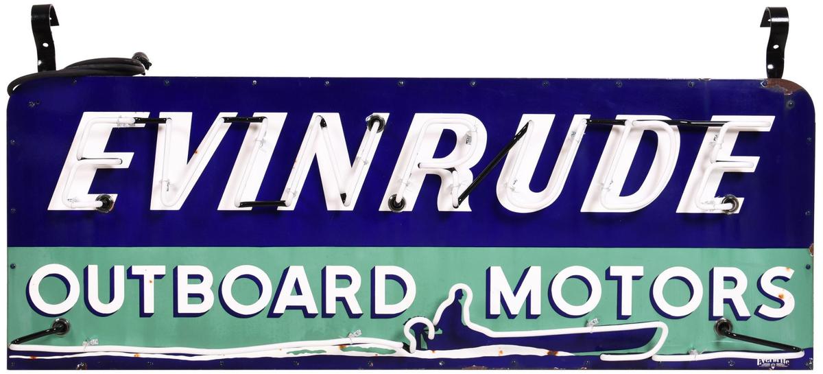 Evinrude Outboard Motors w/Great Graphics Neon Sign