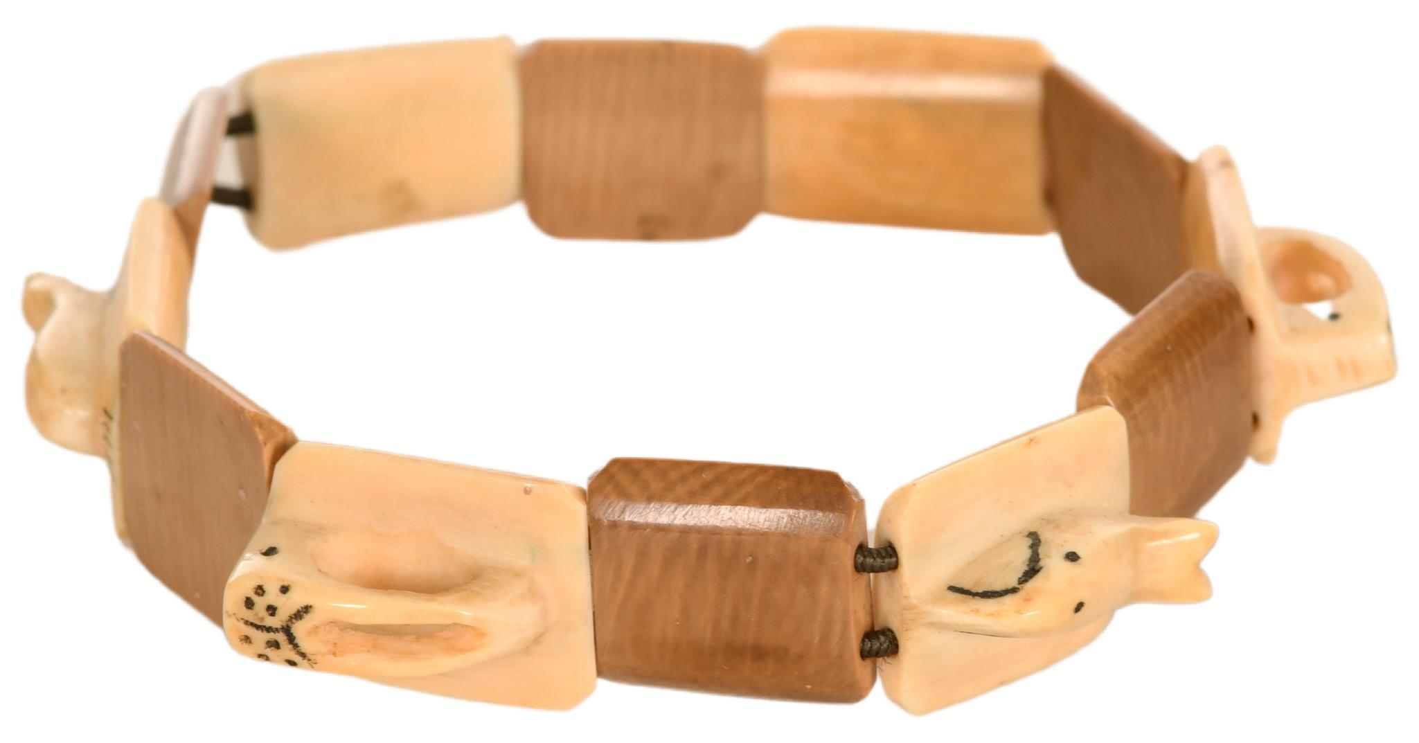 Carved Bone Eskimo Bracelet