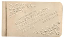 Miller Piano Co. Notebook