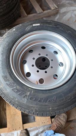 1 of 2 New Tire 215/75 R 17.5 w/rim