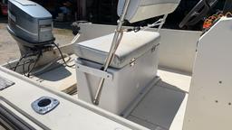 Center console boat with trailer