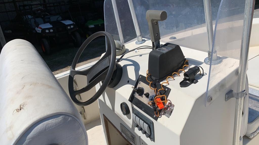 Center console boat with trailer