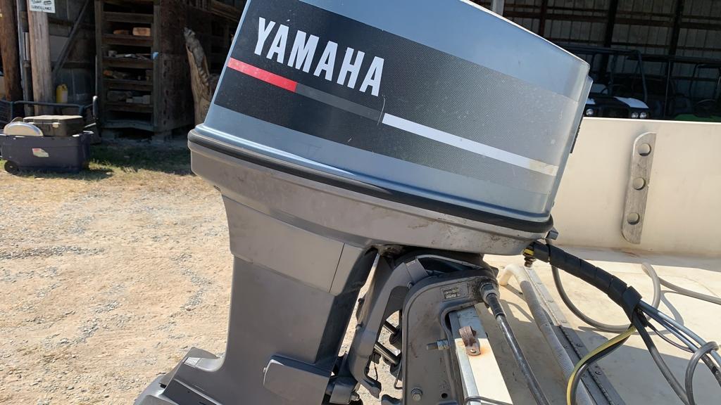 Center console boat with trailer