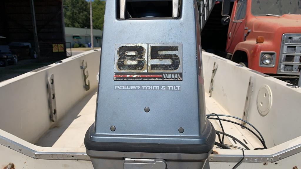 Center console boat with trailer