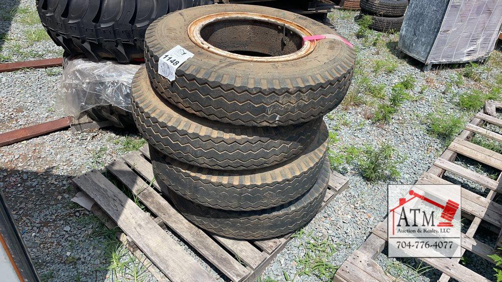 (4) 8.25-20 Tires & Split Rims