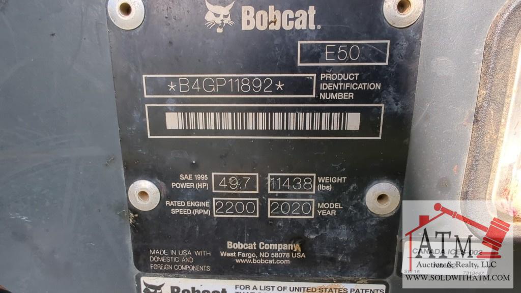2020 Bobcat E50 Mini Excavator