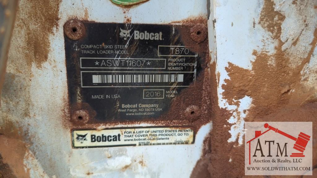 2016 Bobcat T870 Loader w/ 80" 4-in-1 Bucket