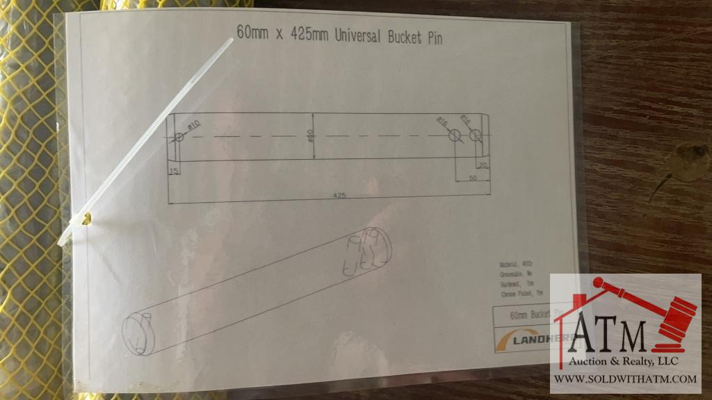 (2) NEW Universal Bucket Pin 60mm x 425mm