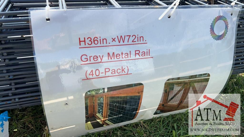 NEW Grey Metal Rail Panels - 40 Panels