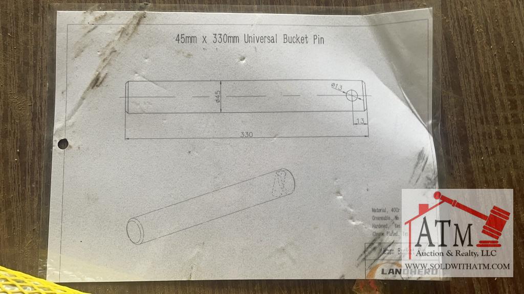 (2) NEW Universal Bucket Pin 45mm X 330mm