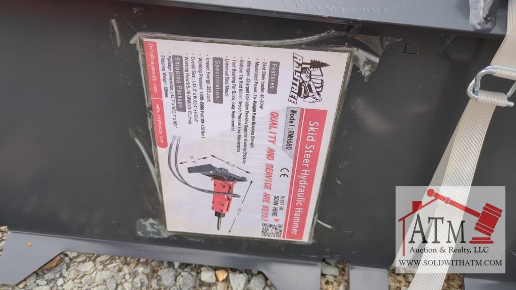 NEW Raytree Hydraulic Hammer - Skidsteer Attach