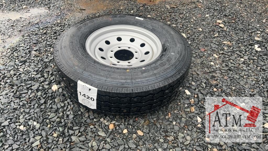 (1) NEW 235/85-16 14-Ply 8-Lug Tire/Wheel Assy