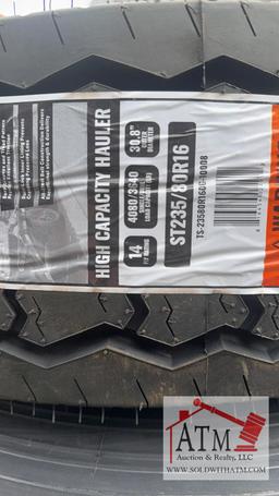 (1) NEW 235/80-16 14-Ply 8-Lug Tire/Wheel Assy