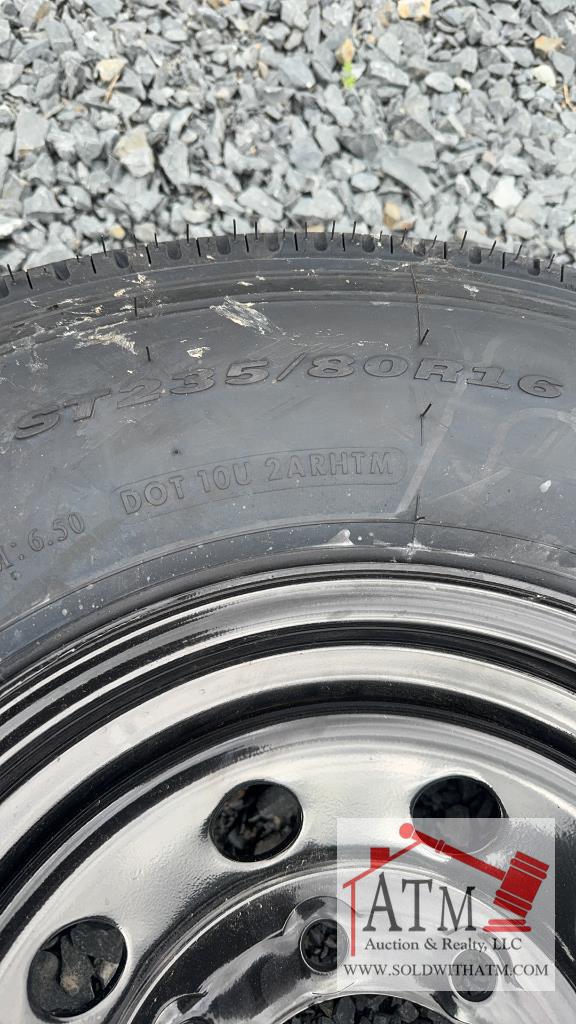 (1) NEW 235/80-16 14-Ply 8-Lug Tire/Wheel Assy