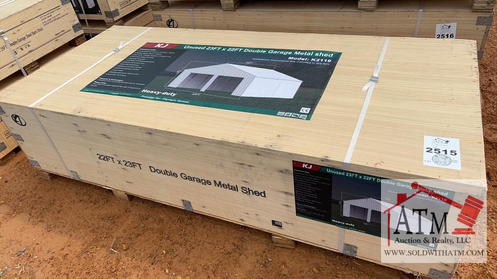 NEW 22' x 23' Double Garage Metal Shed