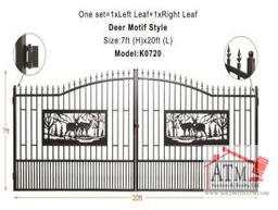 NEW 20 ft Bi-Parting Metal Gate "Deer"