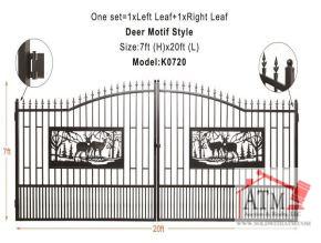 NEW 20 ft Bi-Parting Metal Gate "Deer"