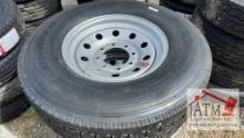 (1) NEW 235/80-16 14-Ply 8-Lug Tire/Wheel Assy