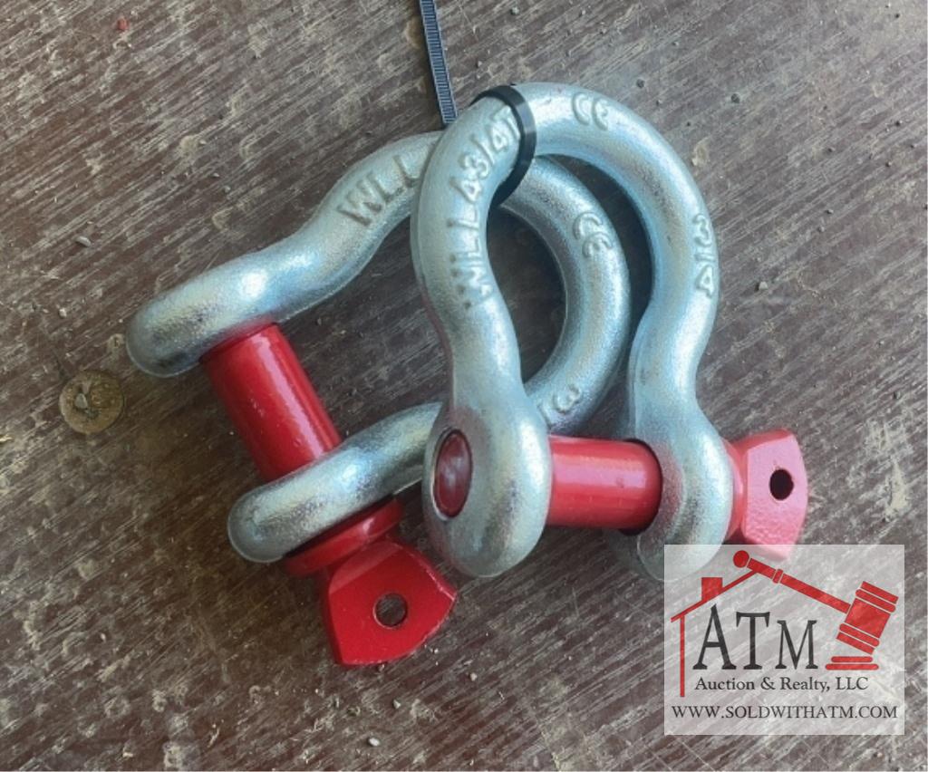 (2) NEW 3/4" Screw Pin Anchor Shackles