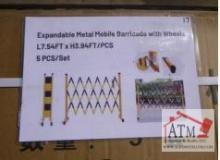 NEW Expandable Metal Mobile Barricade w/ Wheels