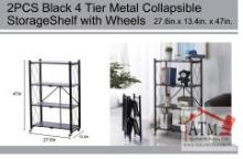 NEW 4 Tier Metal Collapsible Storage Shelf