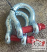 (2) NEW 1" Screw Pin Anchor Shackles
