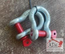 (2) NEW 3/4" Screw Pin Anchor Shackles