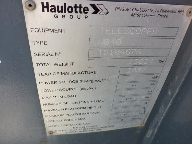 2007 Haulotte HB40 Telescopic 4x4 Boom Lift