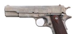 Cadmium Plated Colt 1911 USMC .45 Semi Auto Pistol