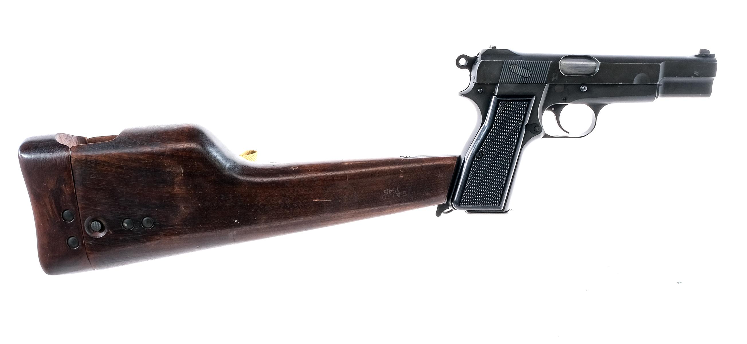 Inglis MK I* Hi Power 9mm Pistol w/stock