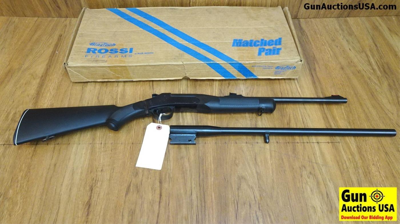 Brazil Tech ROSSI COMBO .22 LR/20 GAUGE Single Shot Combination. Very Good. 18.5", 22" Barrel. Shiny