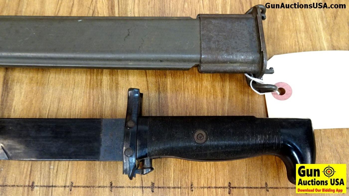 U.S. Navy Mark I Training Bayonet. Plastic blade. Has broken barrel ring, common on