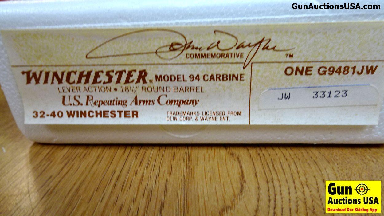 Winchester 94 JOHN WAYNE COMMEMORATIVE .32-40 WIN Commemorative Rifle. NEW in Box. 18.5" Barrel. The