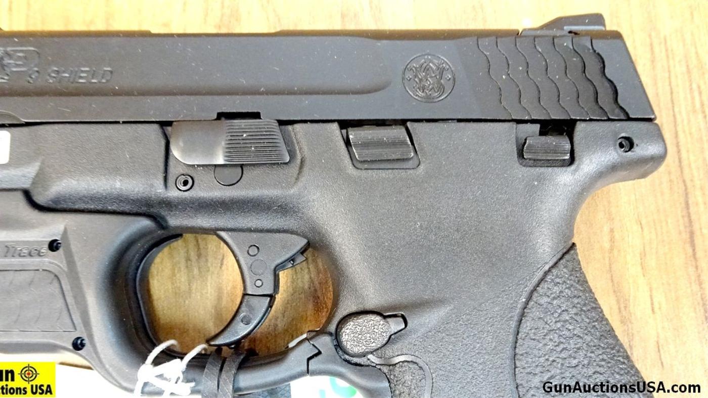 S&W M&P-9 SHIELD 9MM Pistol. NEW in Box. 3" Barrel. Fish scale Serrations at Rear of Slide, 3 Dot Wi
