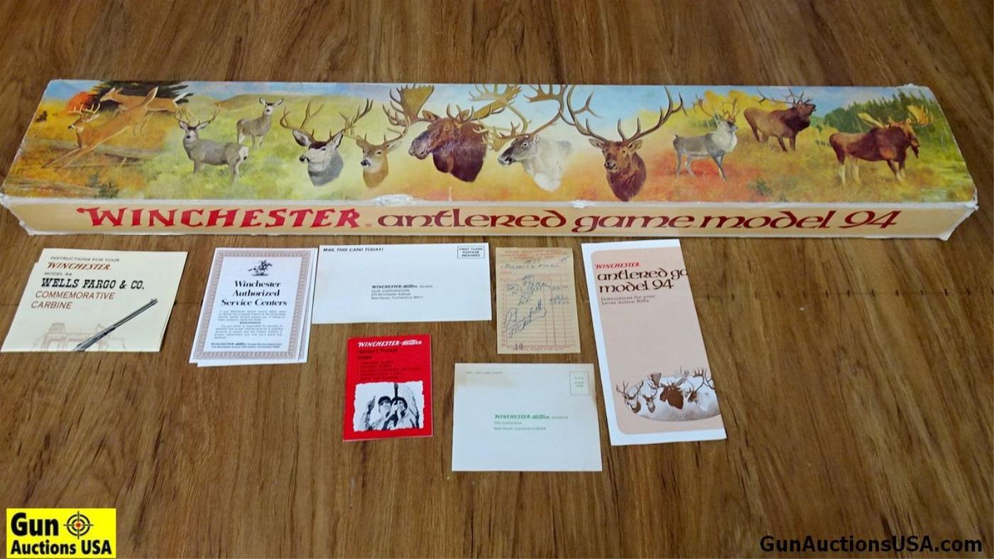 Winchester 94 30-30 WIN ANTLERED GAME COMMEMORATIVE Rifle. Like New. 20" Barrel. GORGEOUS!! Features