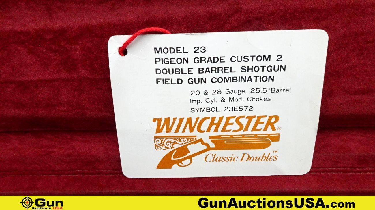 Winchester 23 20GA/28GA PIGEON GRADE CUSTOM Shotgun."ONE of 500" Excellent. 25.5" Barrel. Shiny Bore