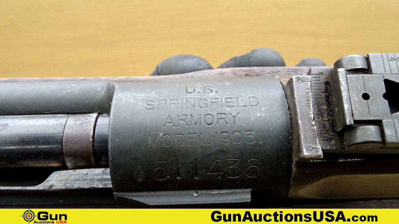 SPRINGFIELD 1903 30-06 BOMB STAMPED Rifle. Good Condition. 24" Barrel. Shiny Bore, Tight Action Brea