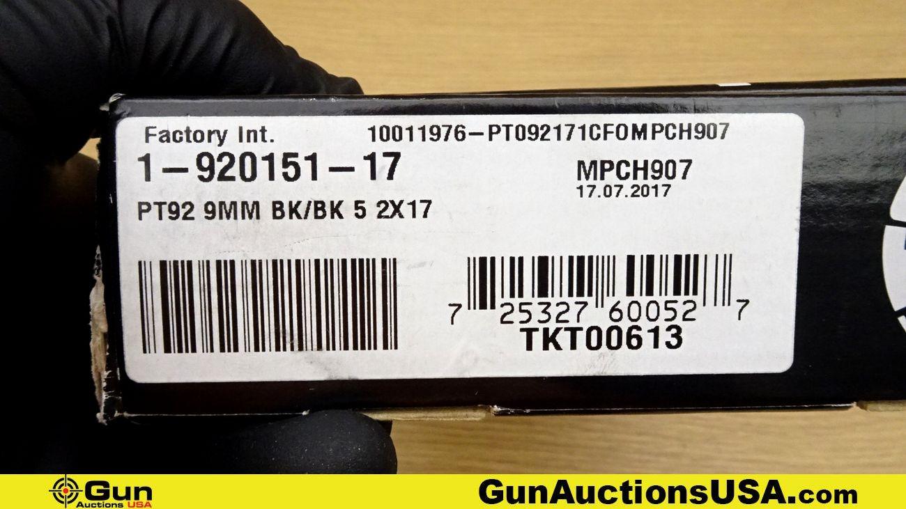 FORJAS TAURUS S.A. PT 92 AF-D 9MM PARA Pistol. Excellent. 5" Barrel. Shiny Bore, Tight Action Semi A