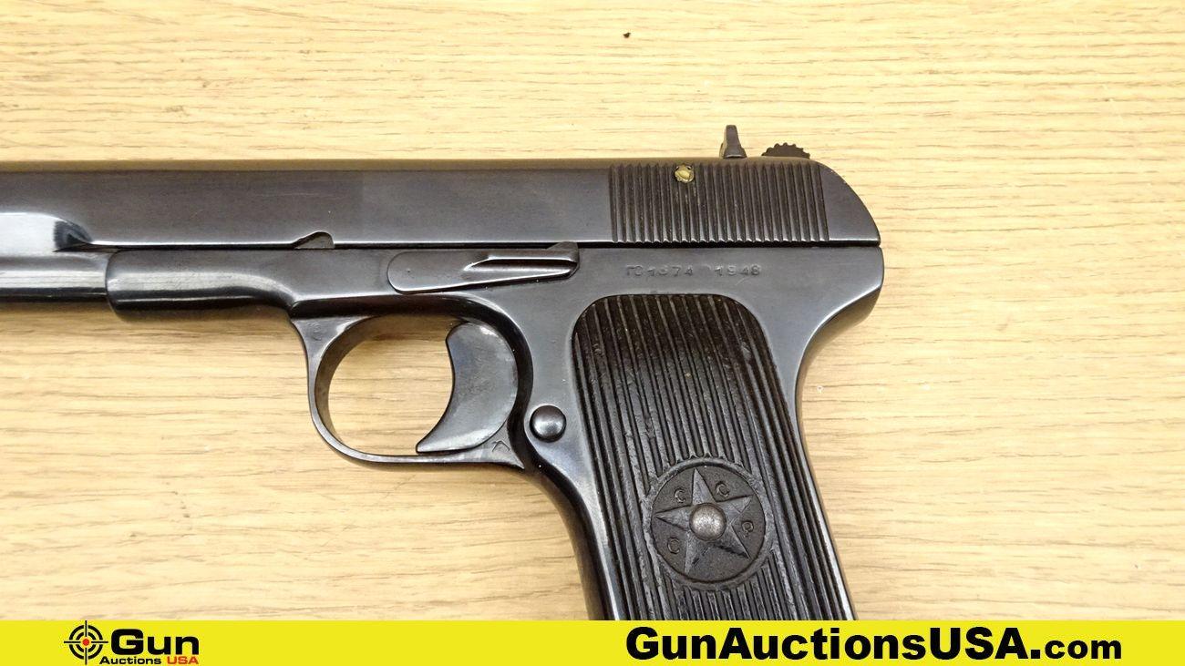 RUSSIAN TOKAREV TT-33 7.62 TOK Pistol. Very Good. 4.5" Barrel. Shiny Bore, Tight Action Semi Auto Th