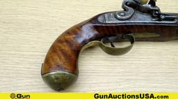 Hopkins COLLECTOR'S Pistol. Very Good. 8" Barrel. Flint Lock Original Antique Flintlock Pistol, Poss