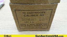 Frankford Arsenol, Etc. Dummy Cartridges, Links. Box of 10- 50 Caliber Dummy Cartridges and 10- 50 C