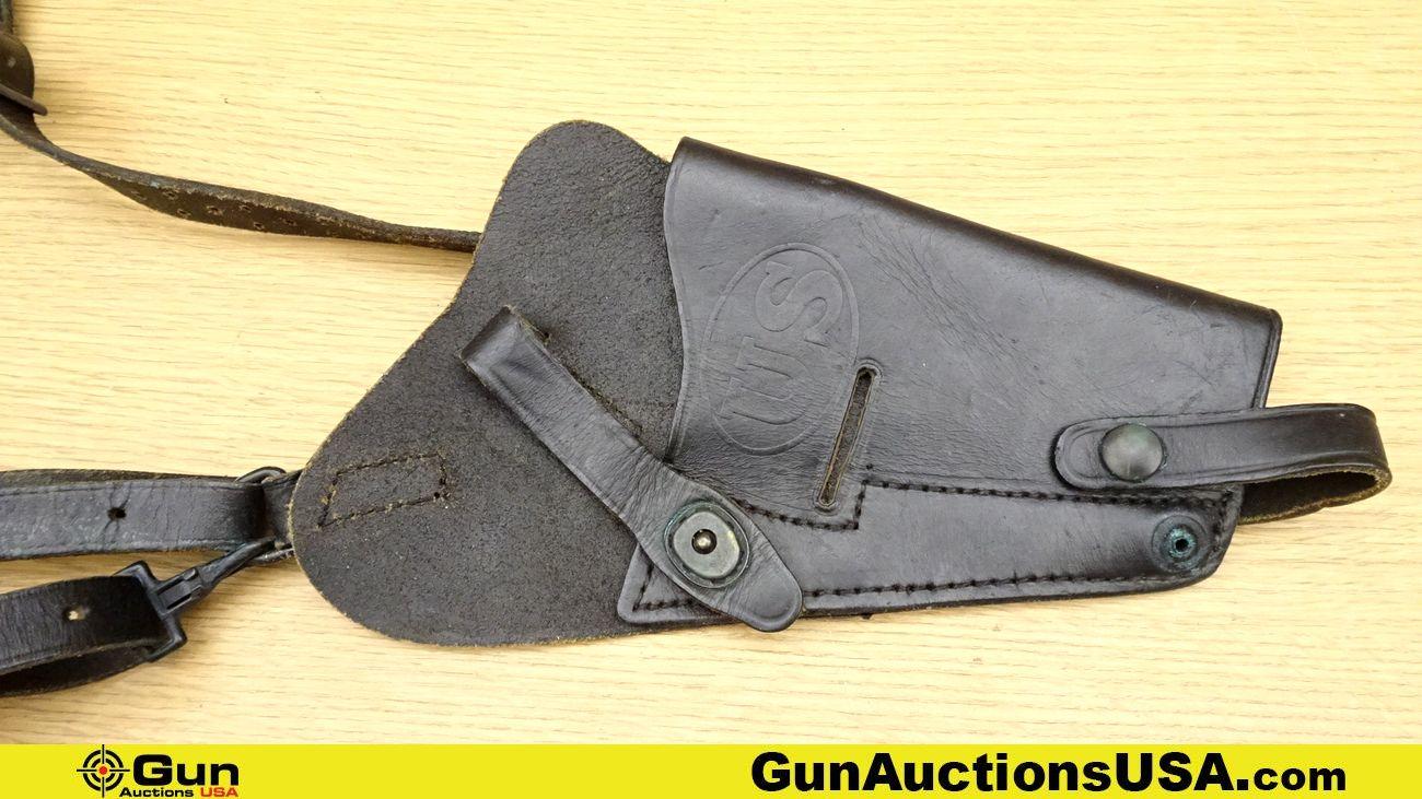 Bruckheimer COLLECTOR'S Holster. Very Good. 1911 A1 Black Leather , Military Pilot Shoulder Holster,